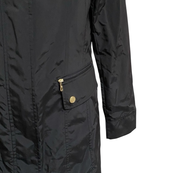 Cole Haan Signature Back Bow Packable Hooded Raincoat – Black XS - Picture 7 of 16